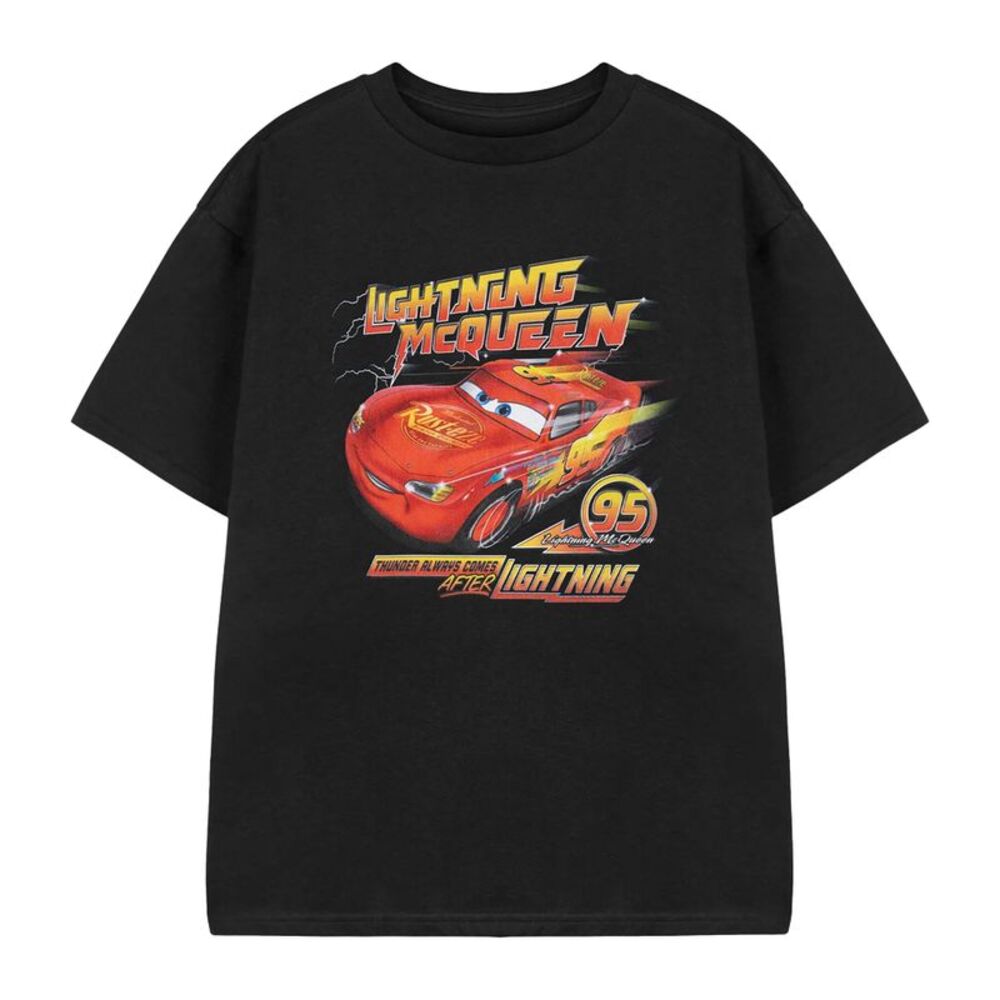 Cars Boys Thunder Always Comes After Lightning T-Shirt / Black